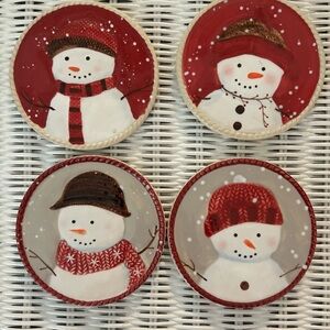 Festive Snowman Holiday Coaster  Set